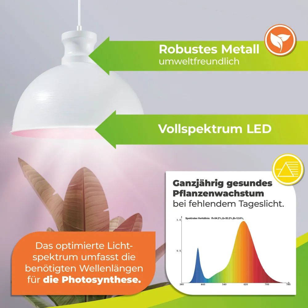 Lampe de plante "Florabooster 500" avec 6,5 watts et un spectre complet blanc LED