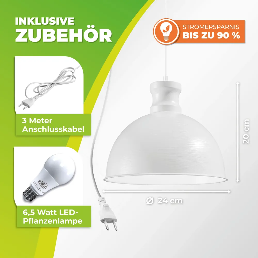 Lampe de plante "Florabooster 500" avec 6,5 watts et un spectre complet blanc LED