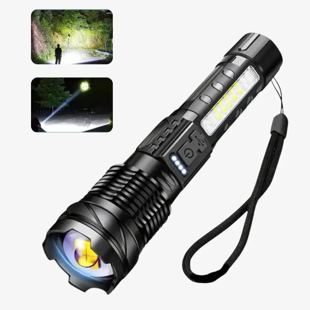 Lampe de Poche LED 5000 Lumens - Polyvalente et Puissante