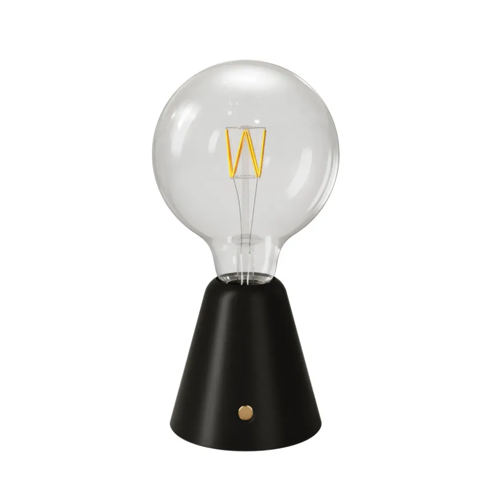 Lampe portable rechargeable Cabless01 avec ampoule globe G125 - Noir