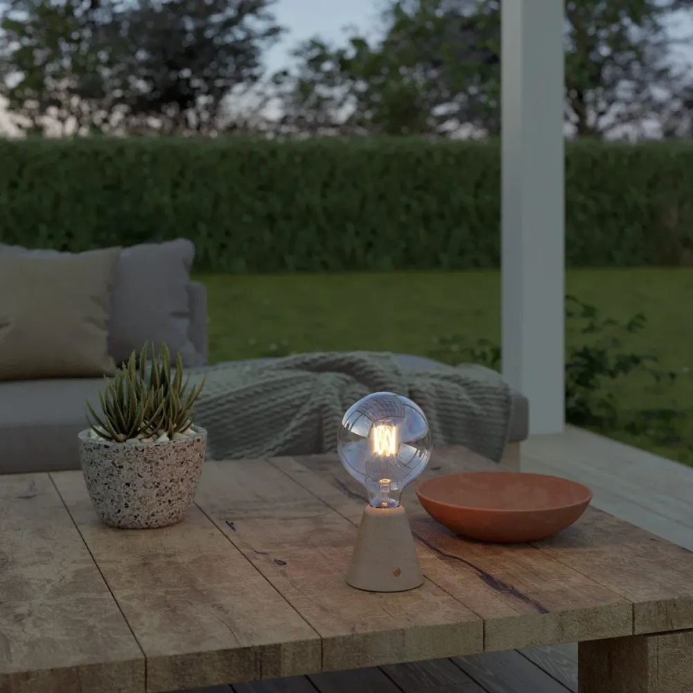 Lampe portable rechargeable Cabless01 avec ampoule globe G125 - Neutre.