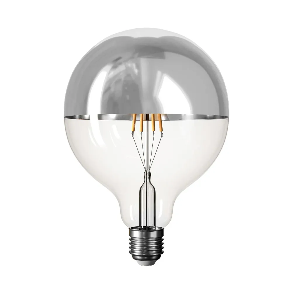 Lampe portable et rechargeable Cabless02 avec ampoule globe demi-sphère argent - Neutre