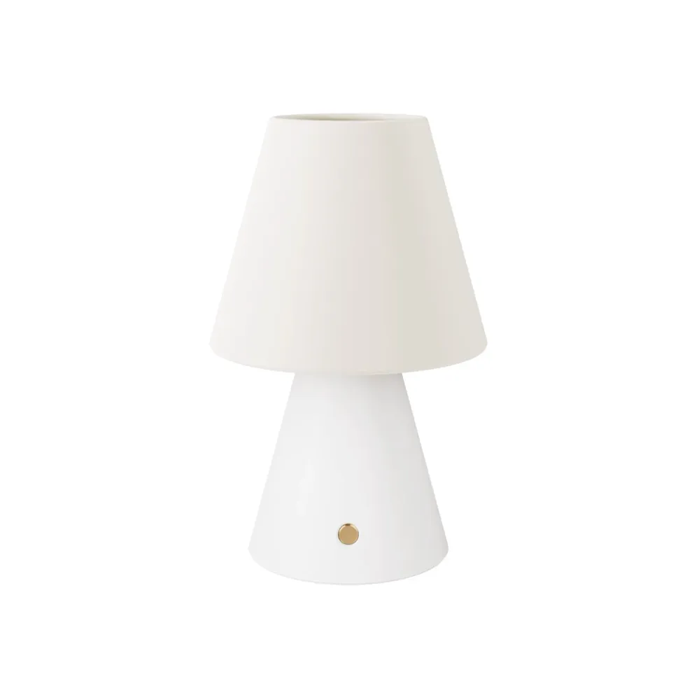 Lampe portable rechargeable Cabless11 avec ampoule goutte et abat-jour - Blanc