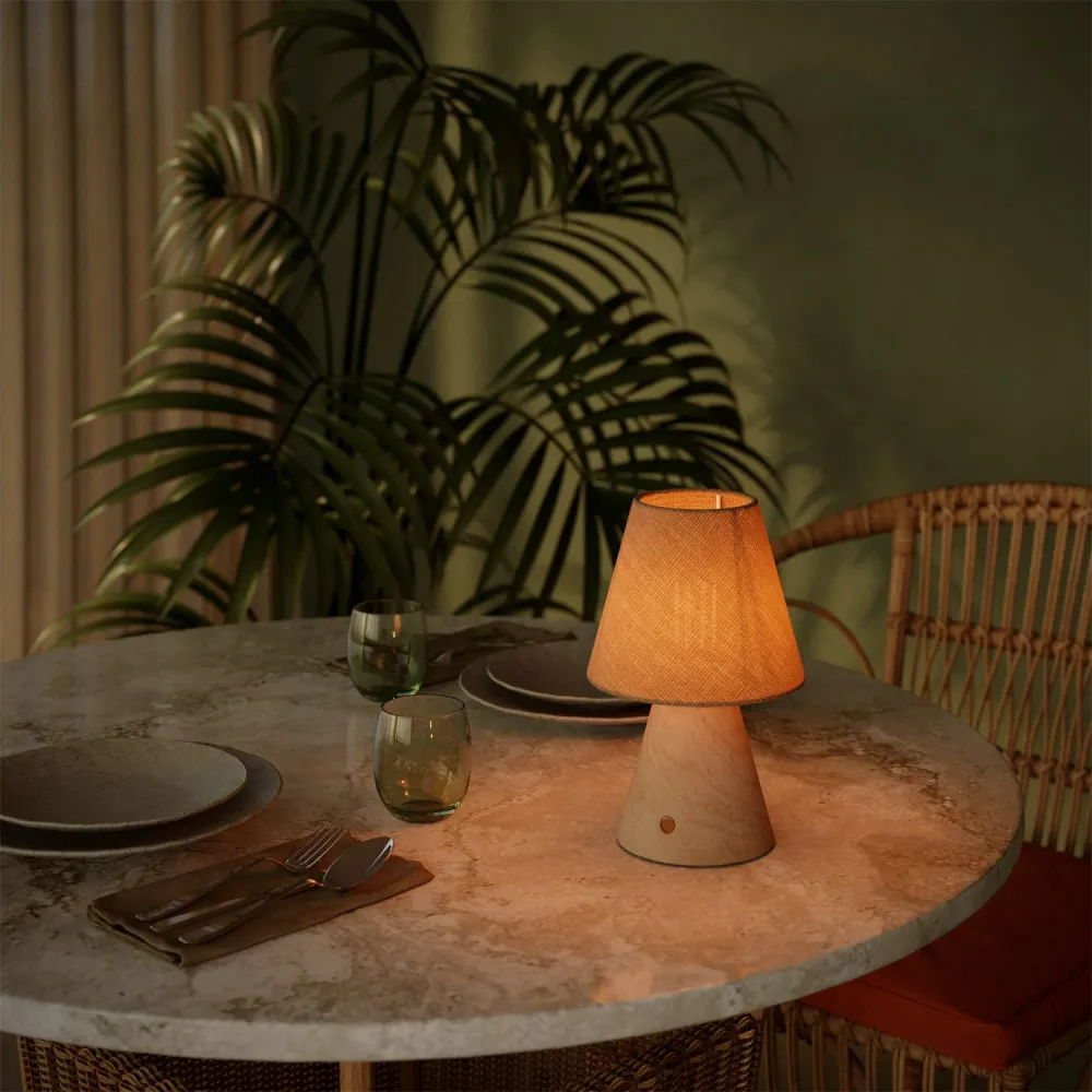 Lampe portable rechargeable Cabless11 avec ampoule goutte et abat-jour - Neutre
