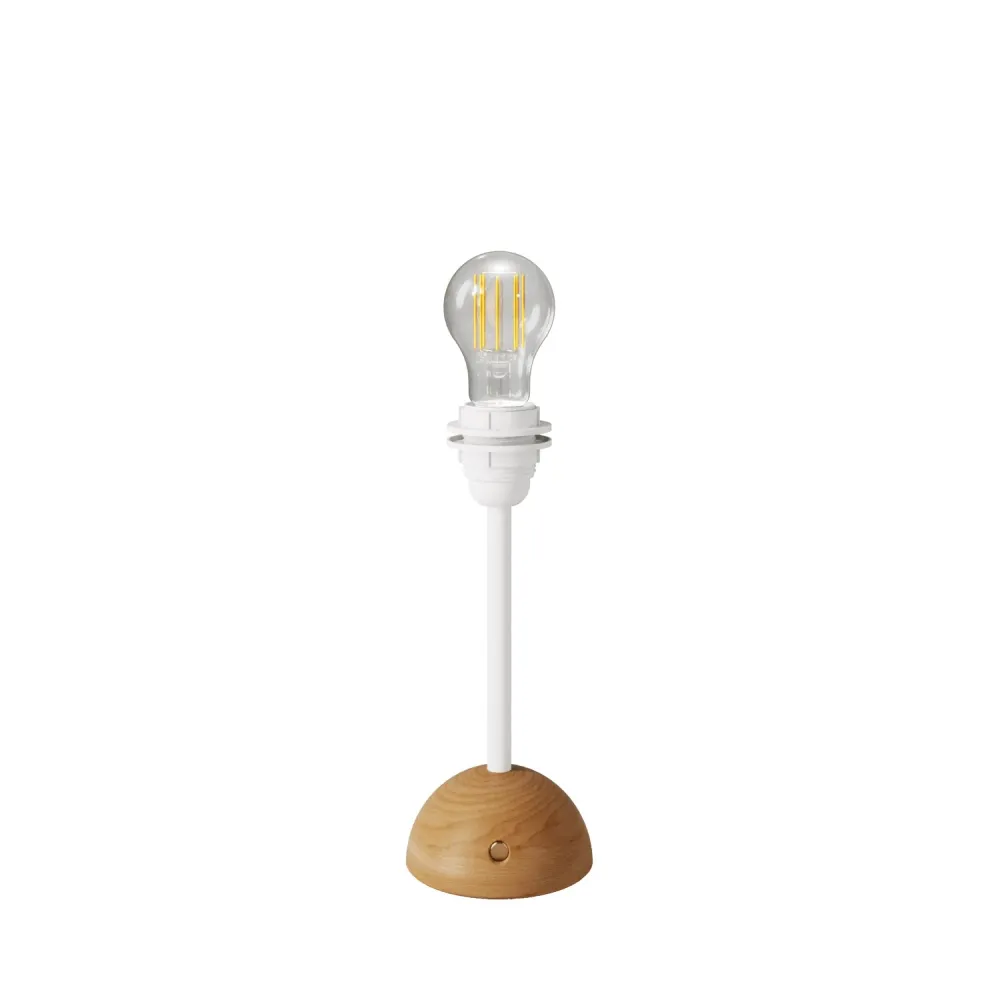 Lampe portable et rechargeable Cabless12 avec ampoule goutte et prédisposition pour abat-jour - Neutre