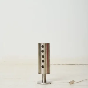Lampe à poser en aluminium brossé ajouré, 1980-1990s