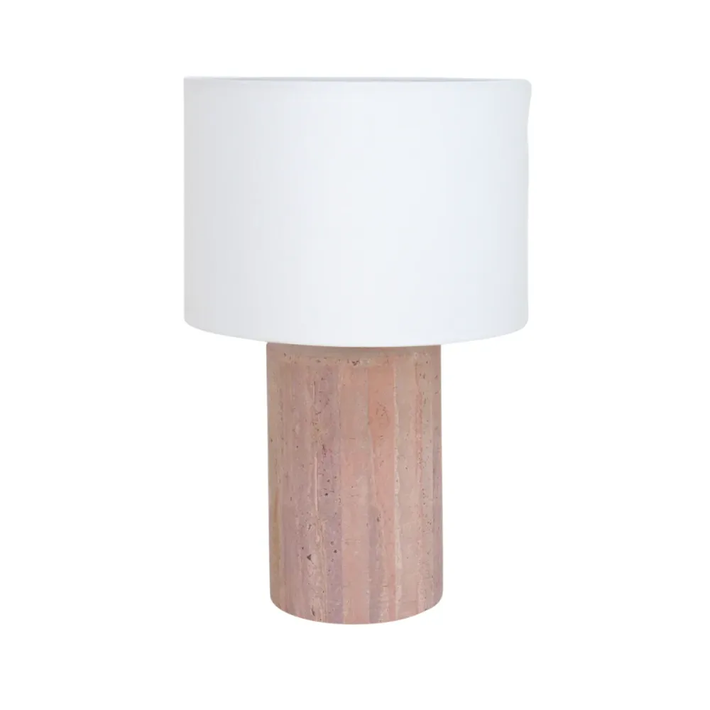 Lampe à poser - Auch - Travertin - Rose - H54,5 cm