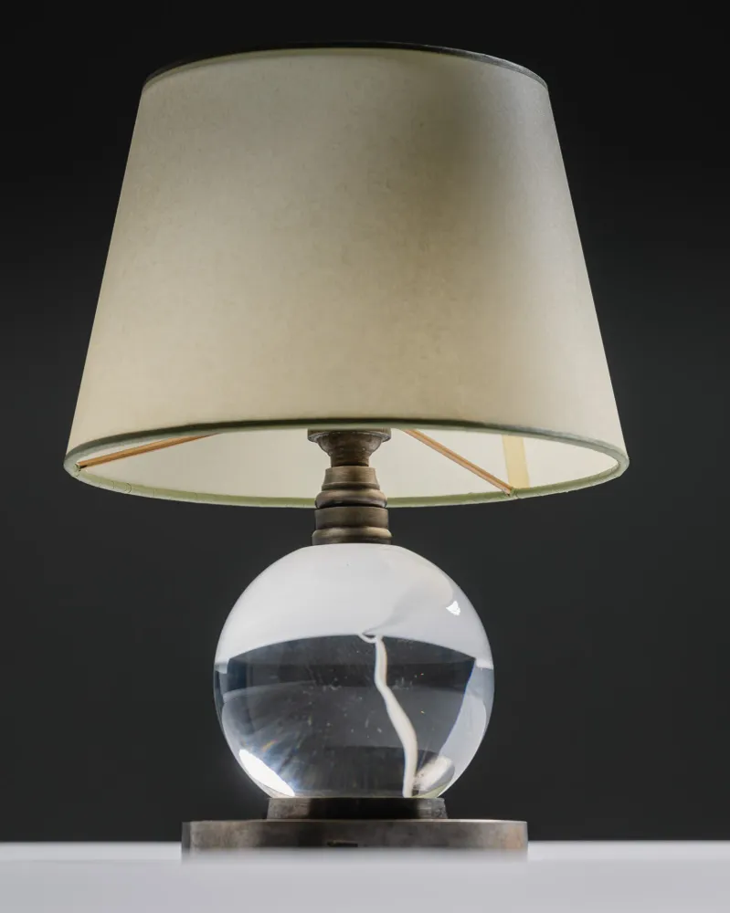 LAMPE À POSER EN CRISTAL, JACQUES ADNET, 1930s