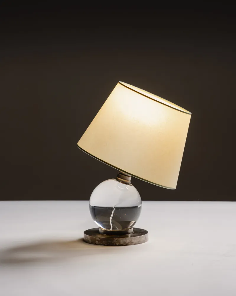 LAMPE À POSER EN CRISTAL, JACQUES ADNET, 1930s
