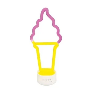 Lampe à poser LED Neon Shine - Glace rose et jaune - RF Distribution