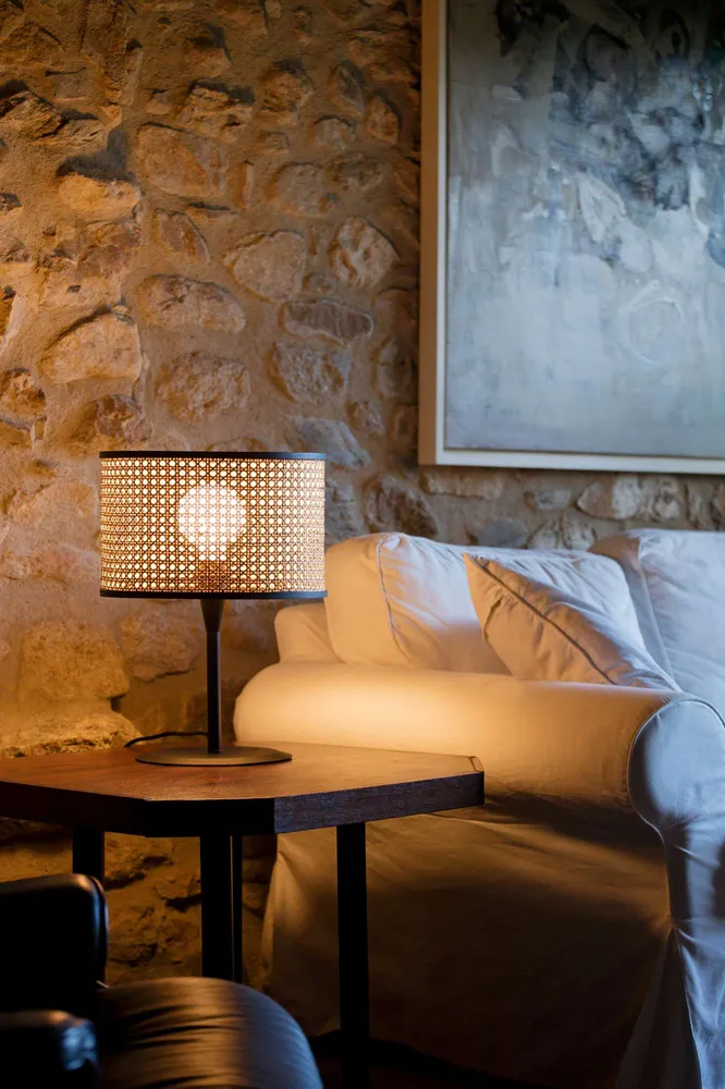 Lampe à poser MAMBO cannage rotin Ø 320