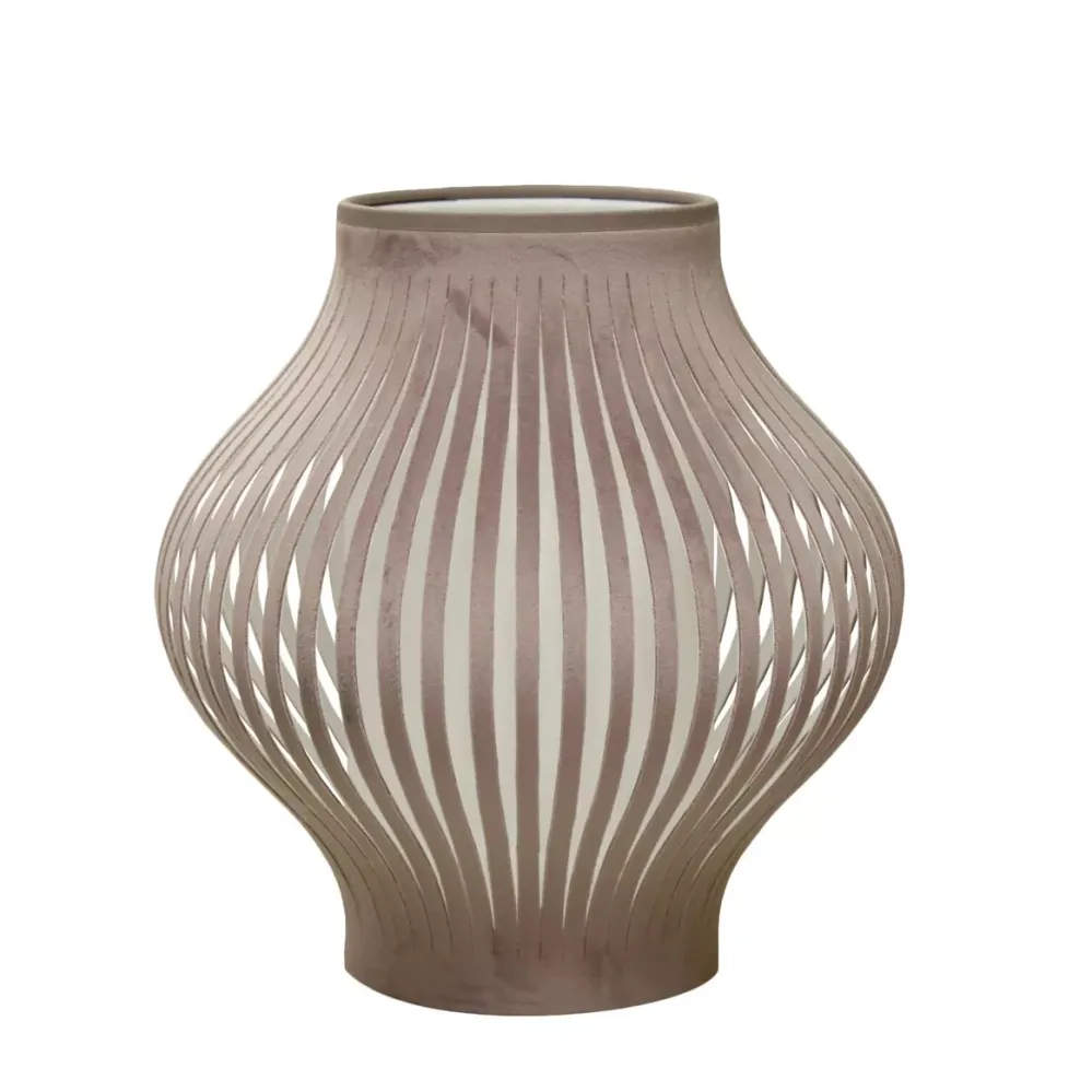 Lampe à poser Onion - velours Taupe - 25cm