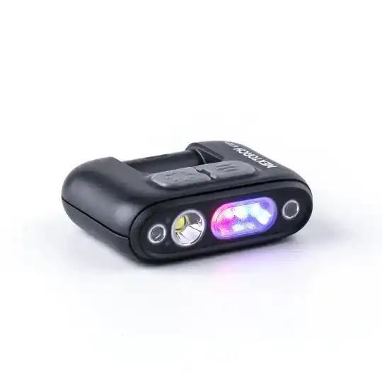 Lampe rechargeable fixation clip UT31 - éclairage blanc et rouge + strobe rouge/bleu - 220 lumens
