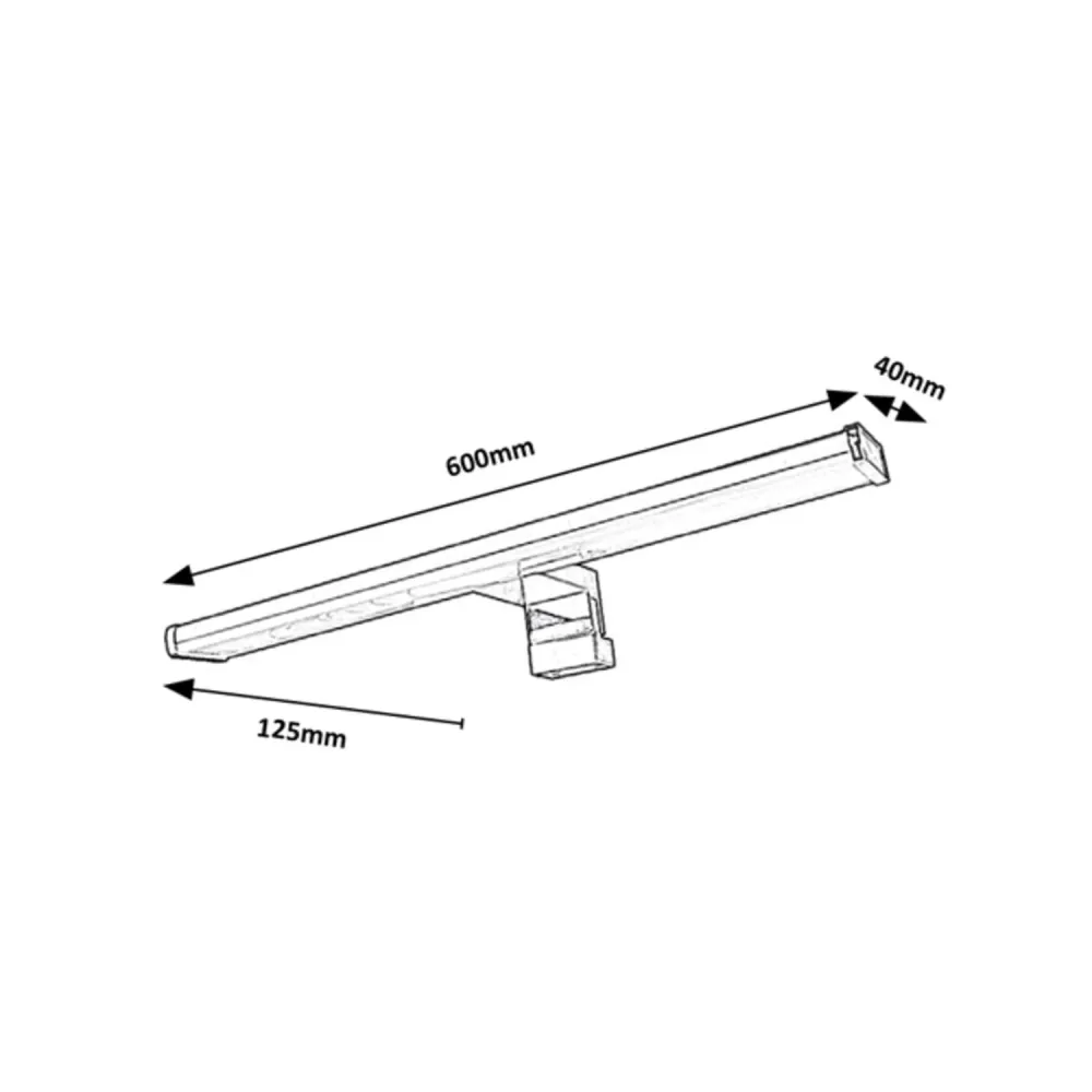 Lampe de salle de bains Rabalux, 12W LED, IP44, design chromé, Levon