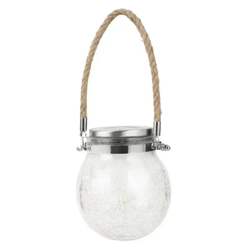 Lampe solaire d'extérieur à LED en verre fissuré