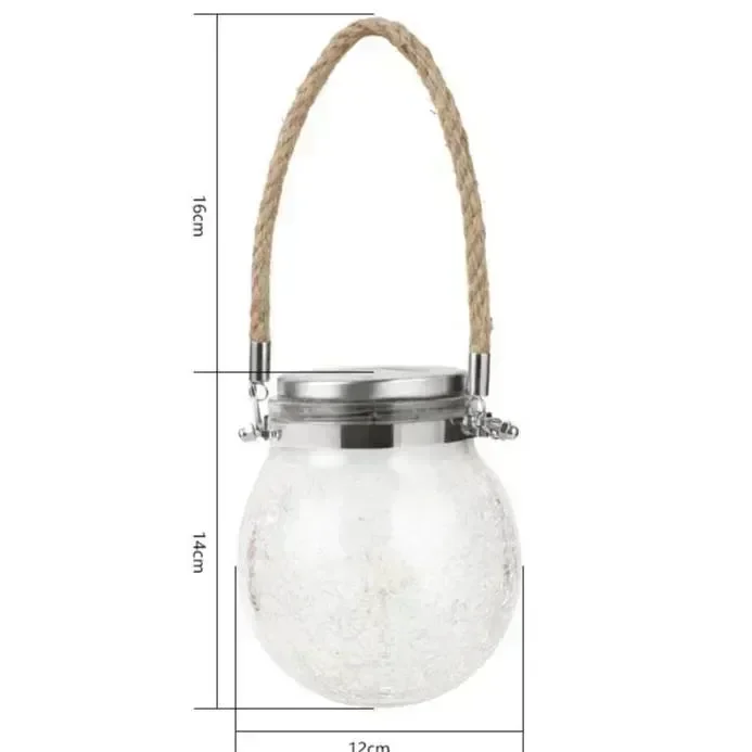 Lampe solaire d'extérieur à LED en verre fissuré