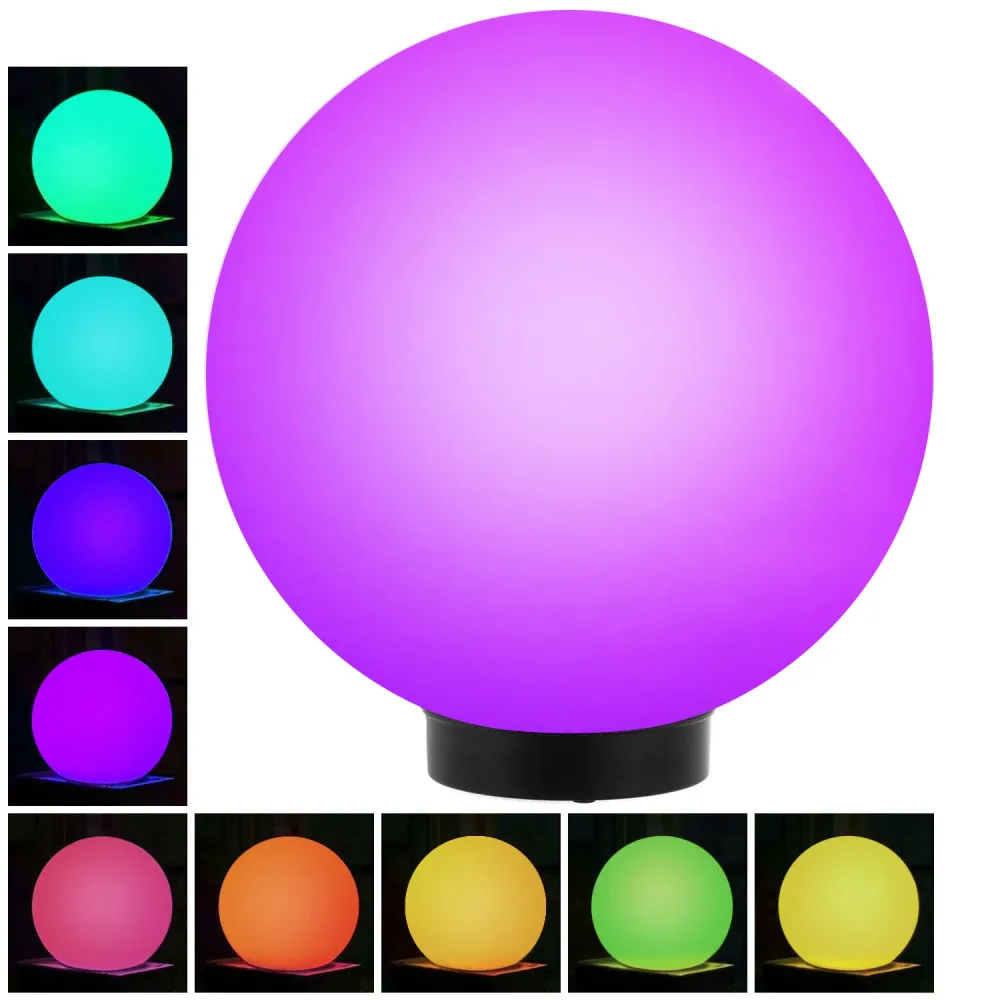Lampe solaire GreenBlue, autoportante, jardin, sphère 25x25x58cm, RGB LED, GB165, 4 pièces