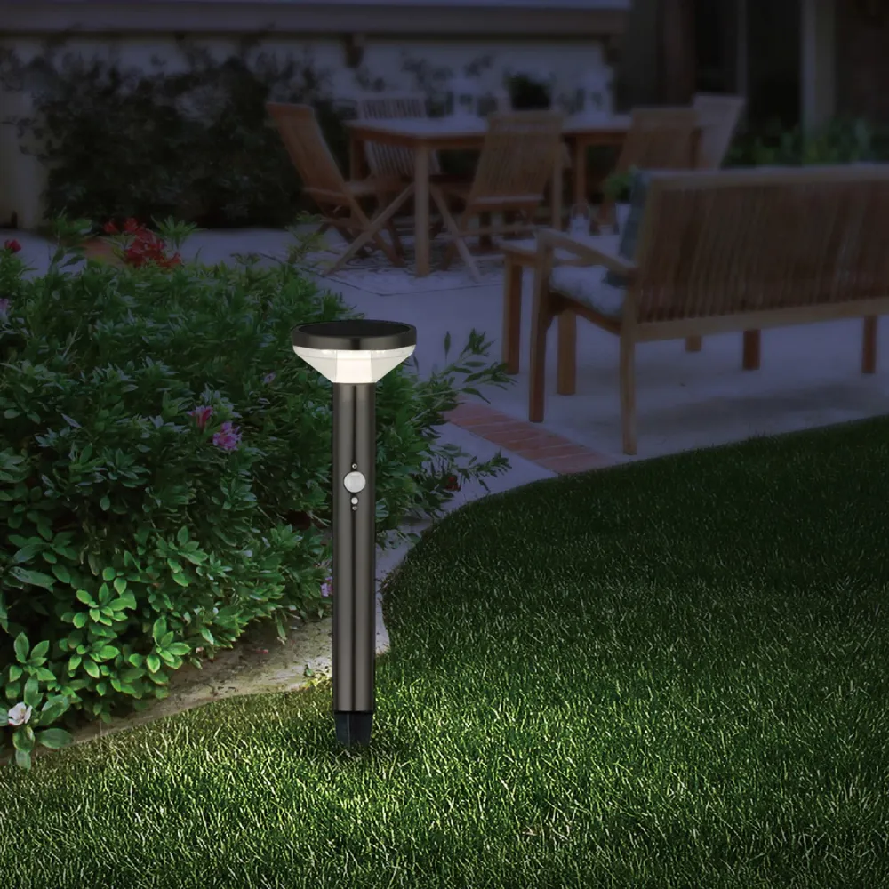Lampe solaire LED Maclean, avec capteur, 3 modes, plug-, Li-ion 18650, IP44, 3,7V, 1200 mAh, Noir, MCE465 B, 6 pièces