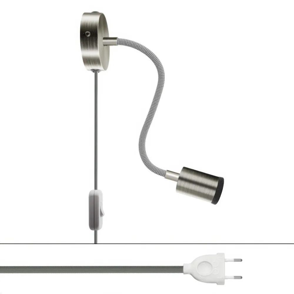 Lampe Spostaluce Flex 30 articulée avec spot GU1d0 - Titane satiné