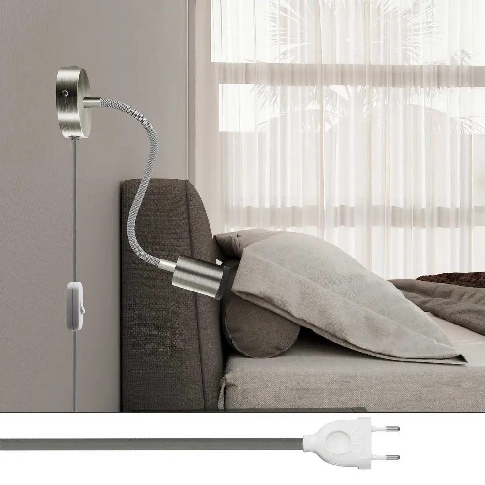 Lampe Spostaluce Flex 30 articulée avec spot GU1d0 - Titane satiné