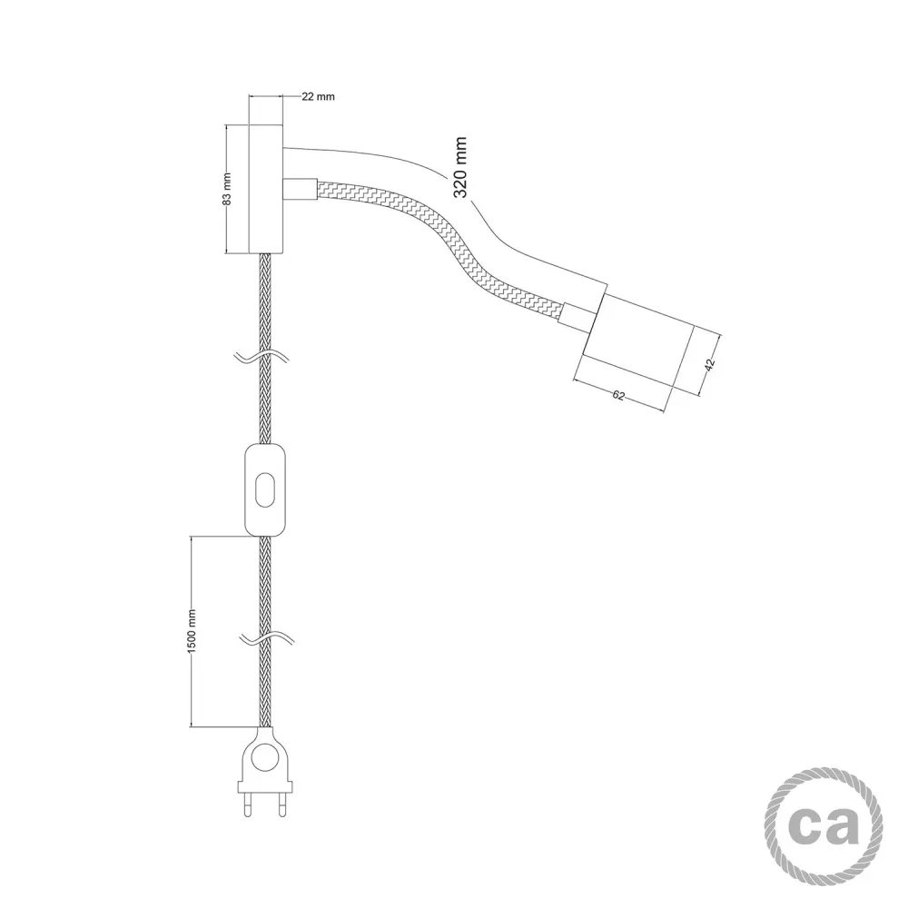 Lampe Spostaluce Flex 30 articulée avec spot GU1d0 - Titane satiné