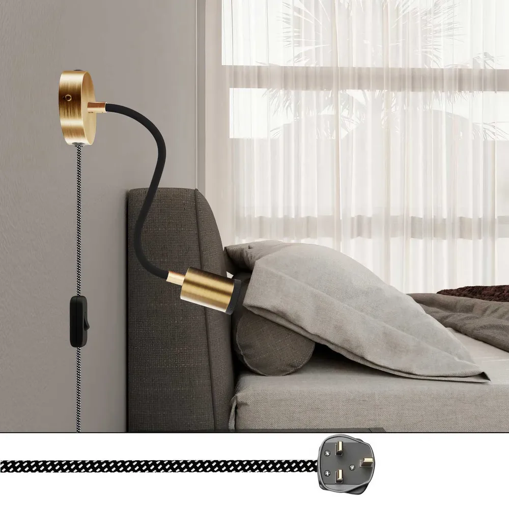 Lampe Spostaluce Flex 30 orientable avec spot GU1d0 et fiche UK - Bronze satiné