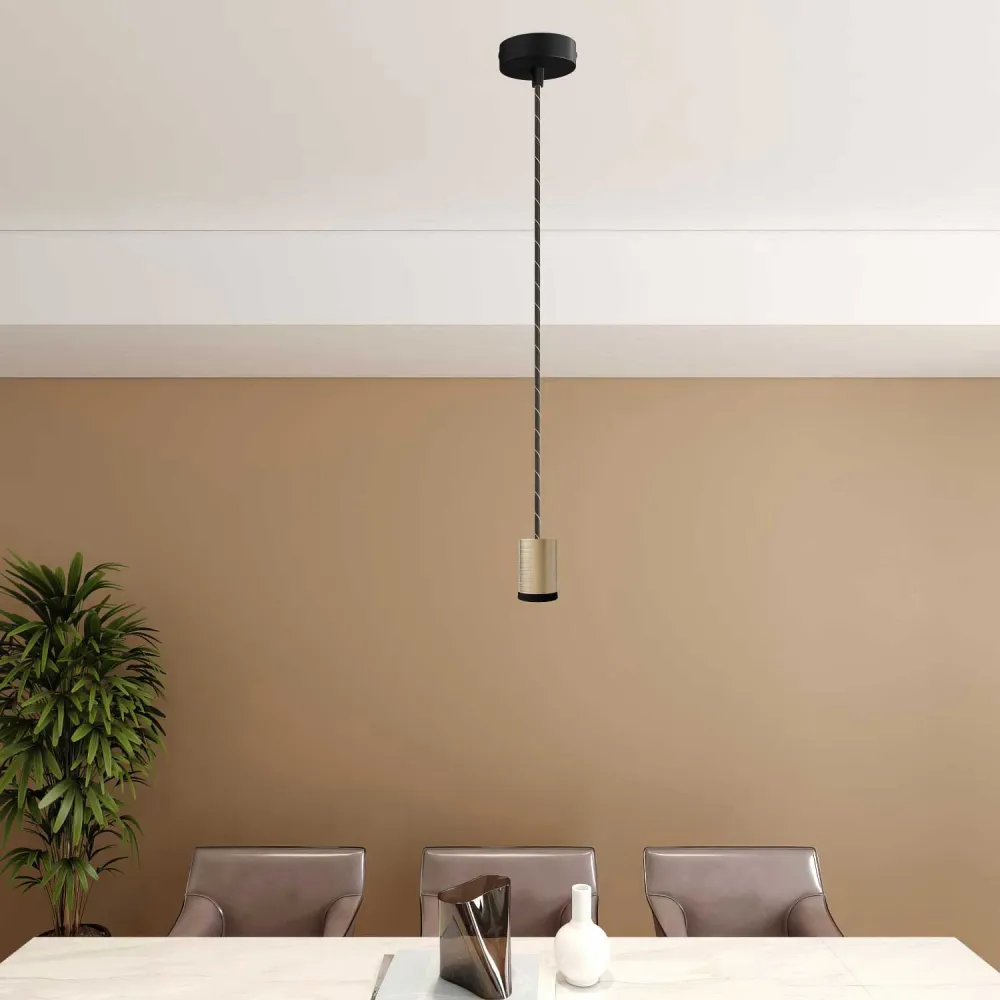 Lampe spot à suspension simple Mini Spotlight GU1d0 - Bronze satiné