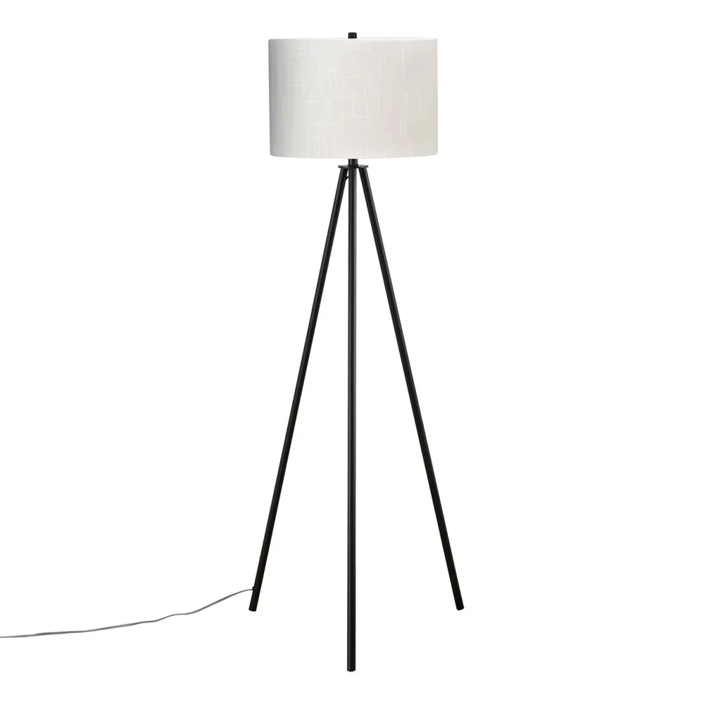 Lampe sur trépied en métal noir, 63"