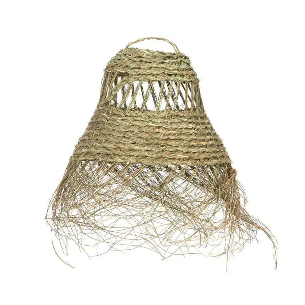 Lampe suspendue en fibre de sparte avec franges