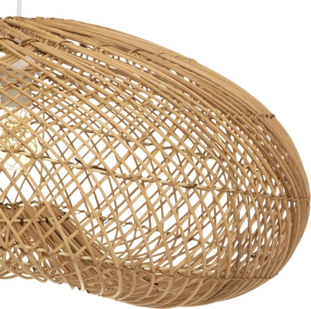 Lampe suspendue Jeny en rotin naturel - Dia 68 cm - E27