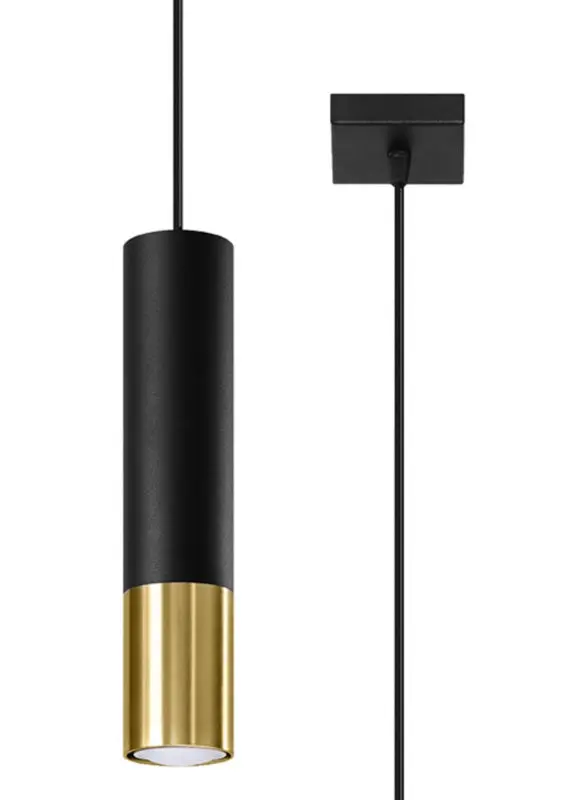 Lampe suspendue | 1 | Noir à l'extérieur doré LED