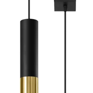 Lampe suspendue | 1 | Noir à l'extérieur doré LED