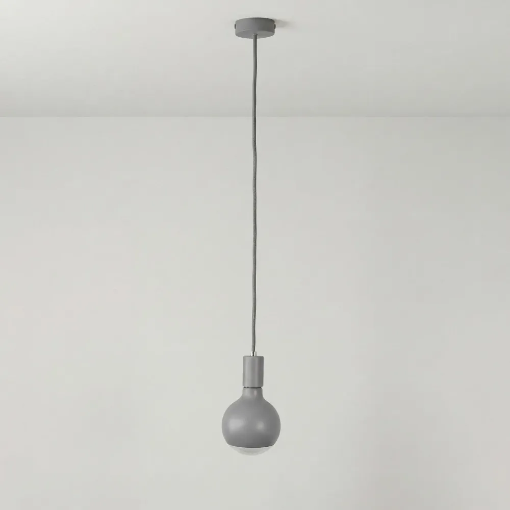 Lampe à suspension Filotto Metallico avec ampoule Lucia - Gris