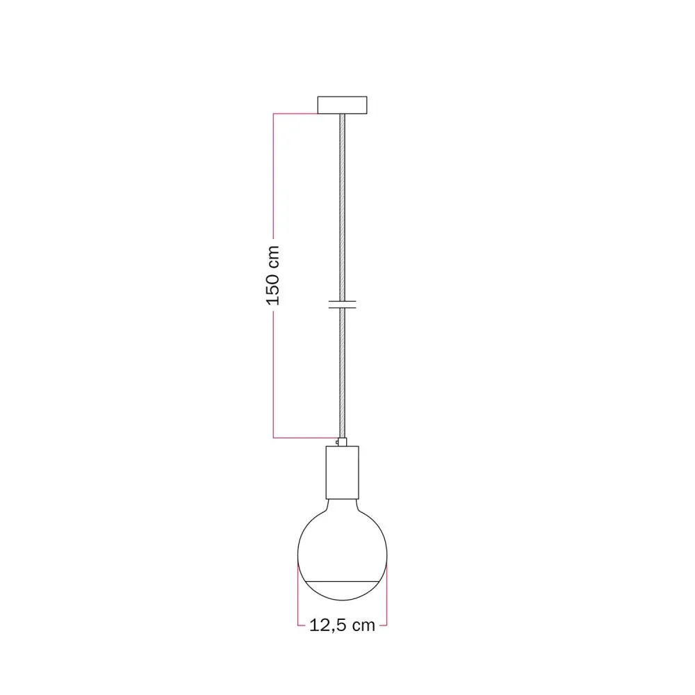 Lampe à suspension Filotto Metallico avec Ampoule Lucia - Crème