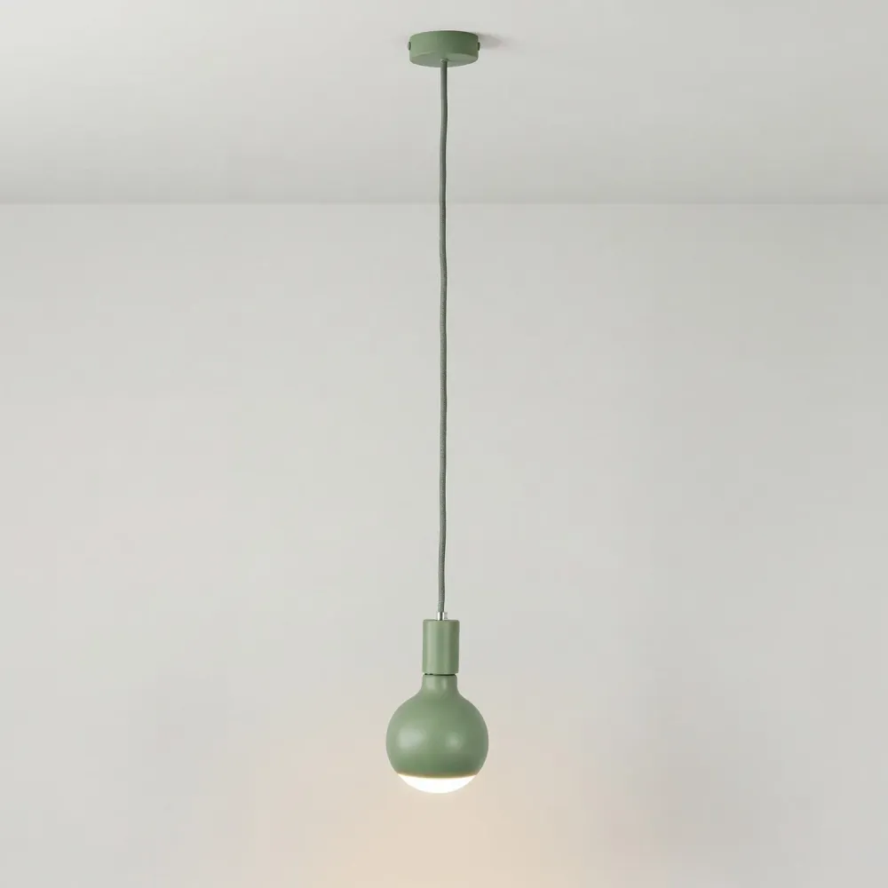Lampe à suspension Filotto Metallico avec ampoule Lucia - Vert