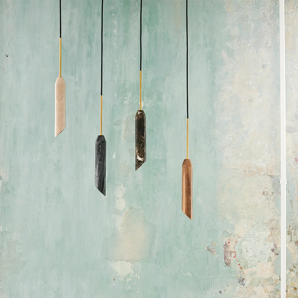 Lampe À Suspension "Marble Art Golden" GU10 Sans Ampoule