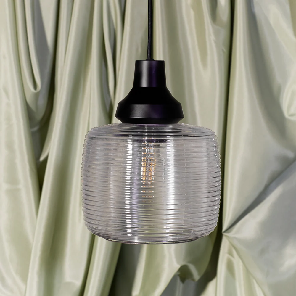 Lampe À Suspension "New Wave Stripe Clear" E27 Sans Ampoule