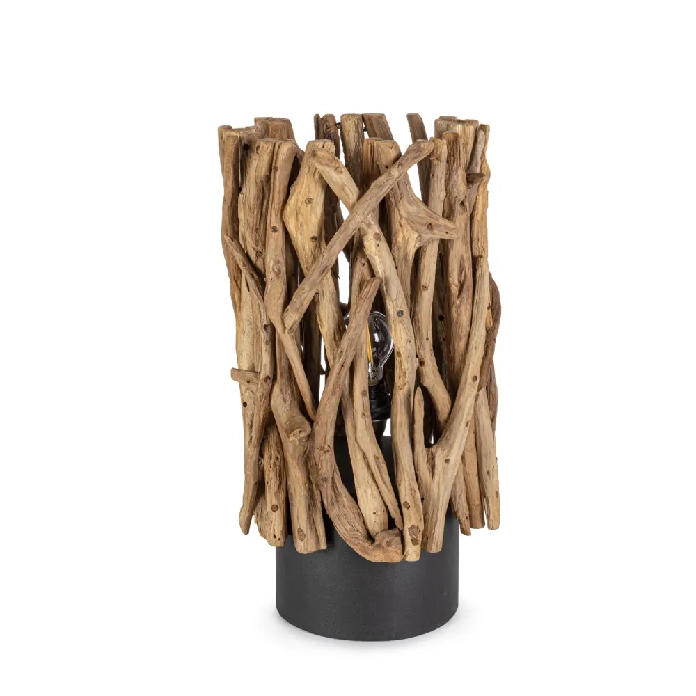 Lampe de table "Ace" en bois de teck recyclé h 50 cm