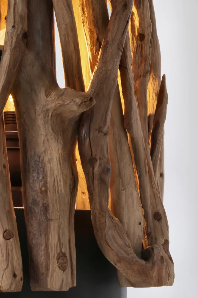Lampe de table "Ace" en bois de teck recyclé h 50 cm