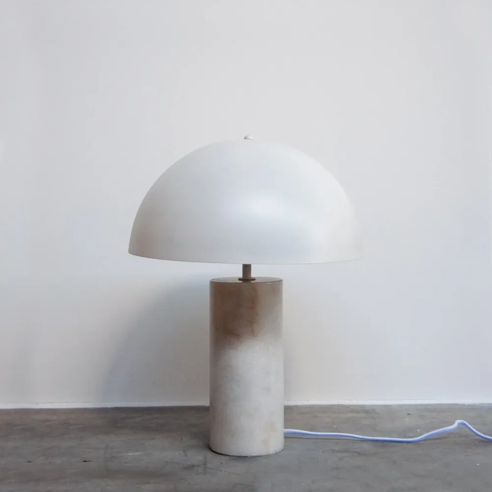 Lampe de Table Blanche - Mia - Marbre Carrare/Blanc