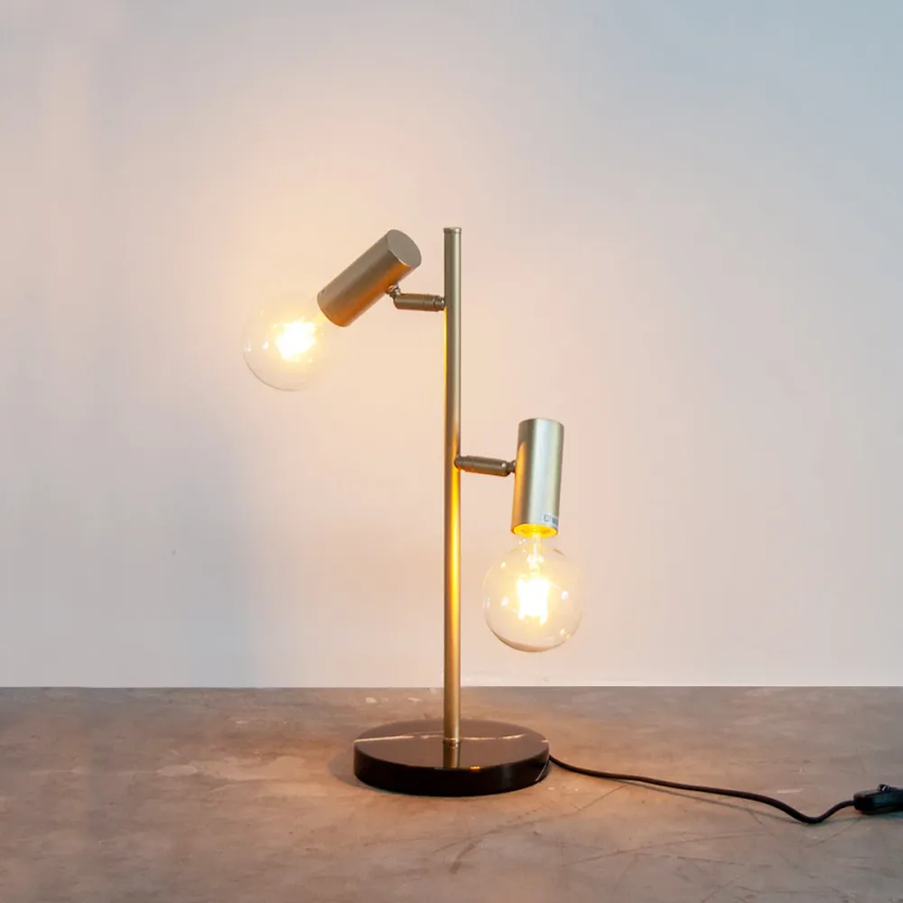 Lampe de Table - Ella - Laiton/Marbre Noir