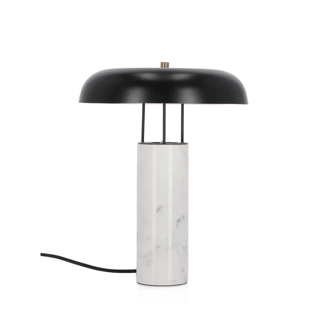 Lampe de table "Kaithal" en marbre blanc h 33 cm