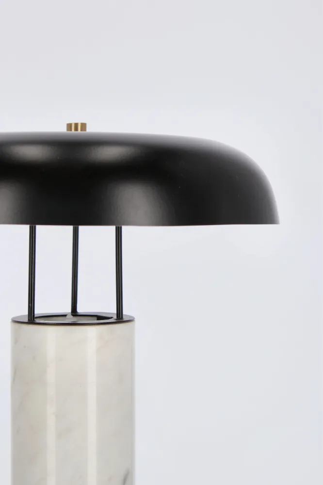 Lampe de table "Kaithal" en marbre blanc h 33 cm