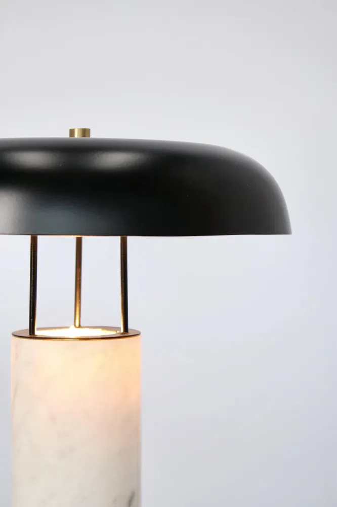 Lampe de table "Kaithal" en marbre blanc h 33 cm