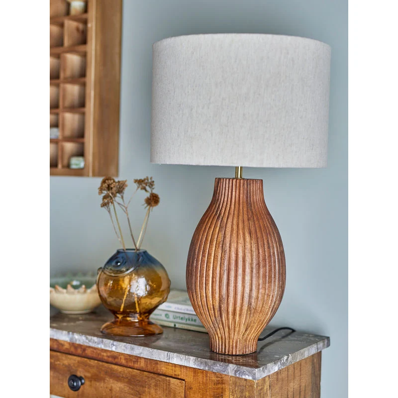 Lampe de table Karelia de Creative Collection, Naturel, Bois de mangue