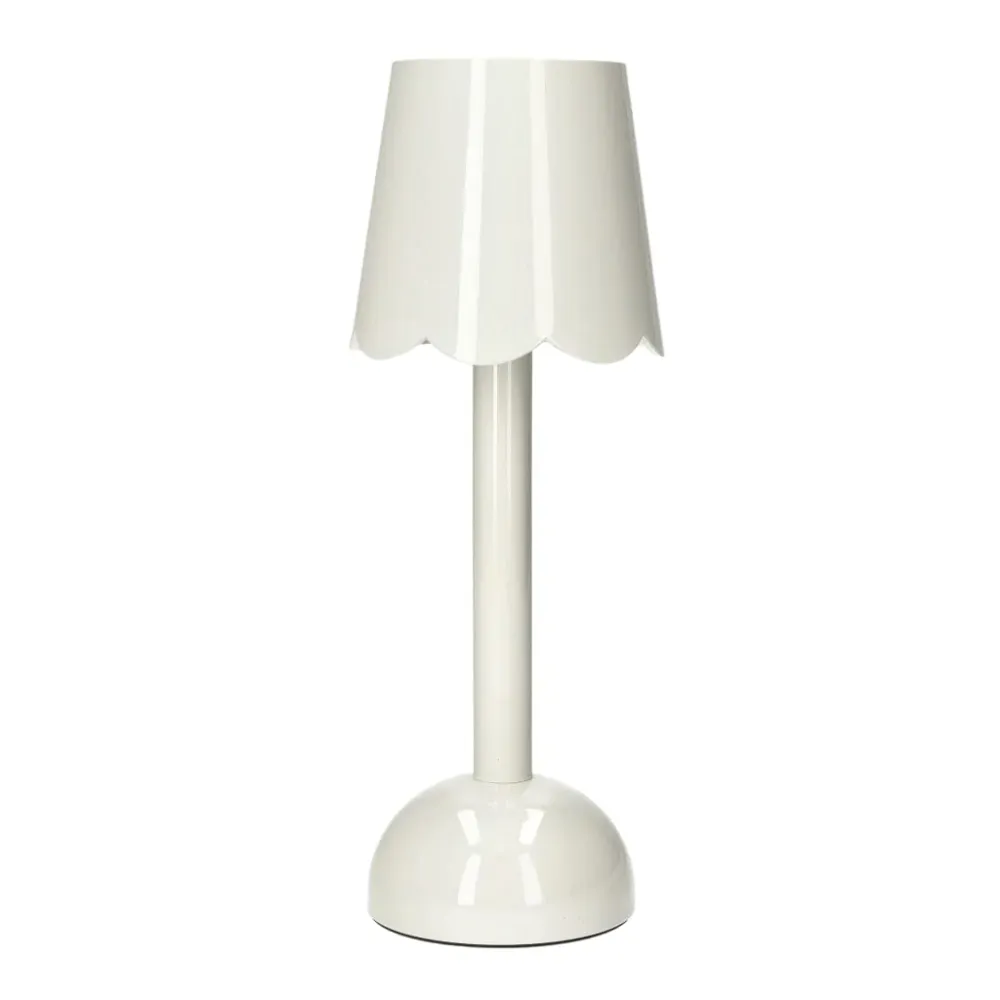 Lampe de table LED Addison Ross - Coquille festonnée - Blanche - 28 cm