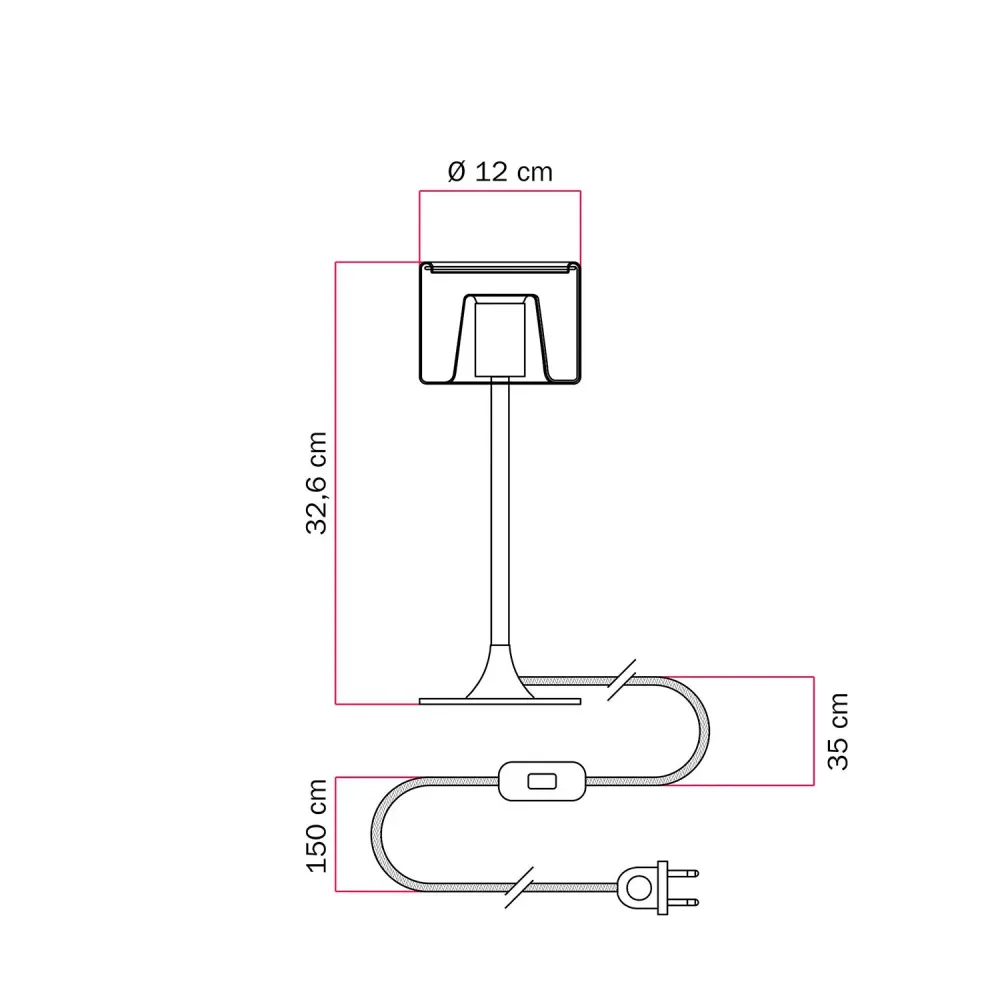 Lampe de table MAG-Y avec base métallique ronde et ampoule Ghost transparente - Bronze satiné