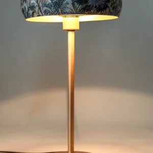 Lampe de table émaillée, motif êt feuillue, 26 x 48 cm