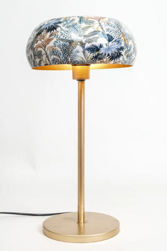 Lampe de table émaillée, motif êt feuillue, 26 x 48 cm