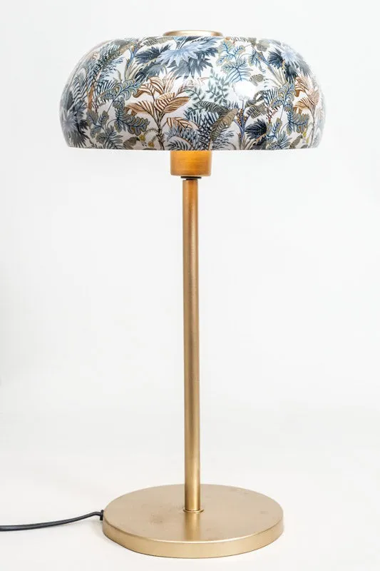 Lampe de table émaillée, motif êt feuillue, 26 x 48 cm